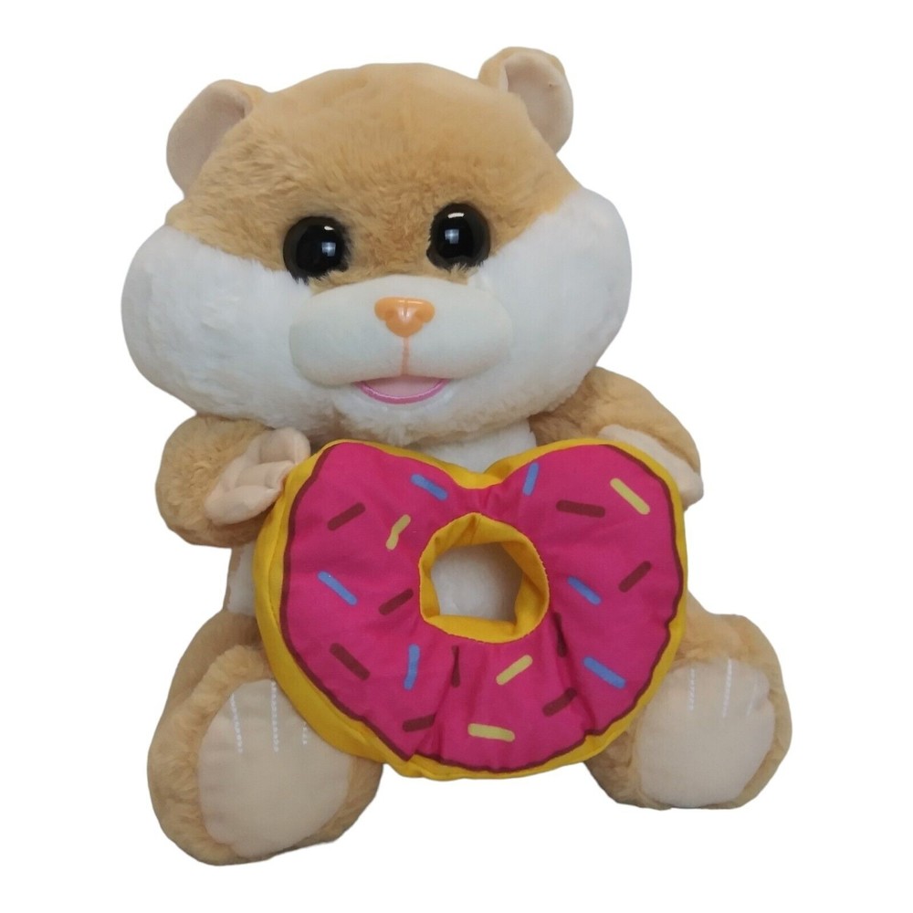 Peek A Boo Toys Hamster  Stuffed Animal Plush Eating Donut Lovie Toy Gift 15”